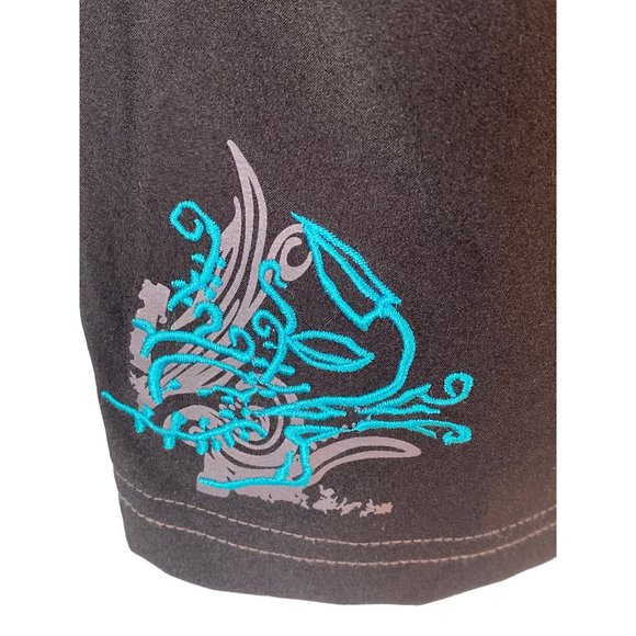 Novara Cycling Pants Crop Large Women's Capri Padded Liner Black Embroidered - Picture 6 of 16